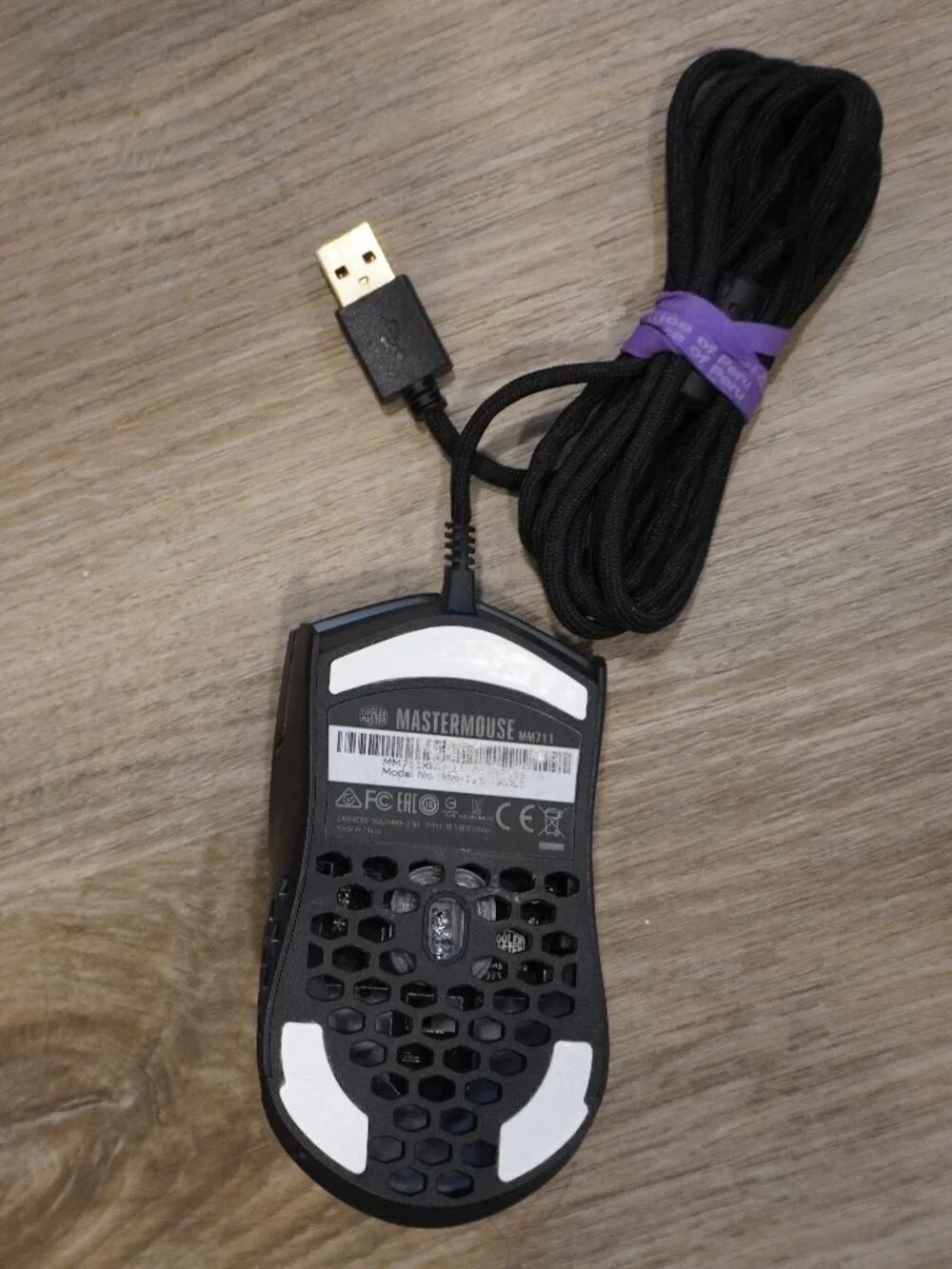 Cooler Master MM711 Ultra-Lightweight Gaming Mouse - Black & Purple Honeycomb